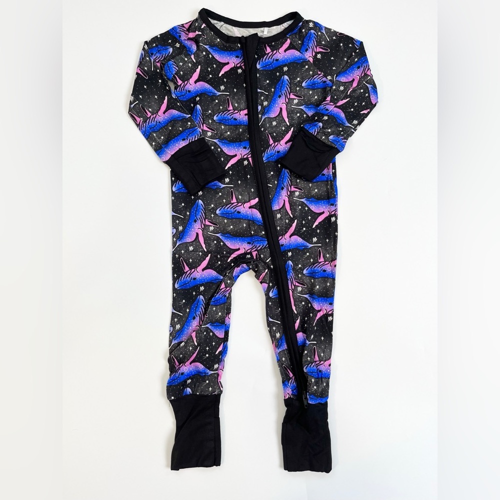 Bamboo Kids Ocean Adventure Romper Sleeper - Black and Blue